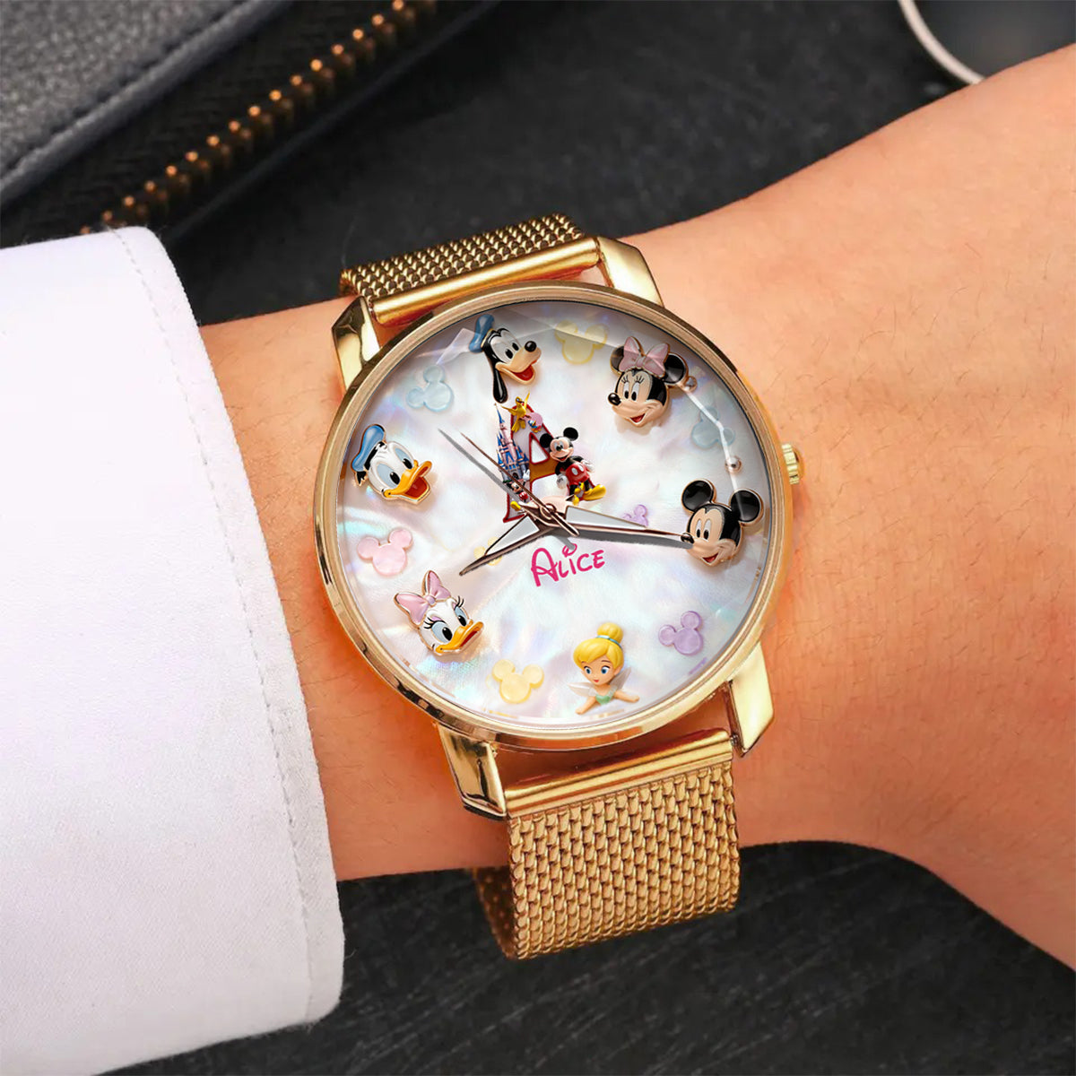 Personalized Disney Character Hand Watch for Women - Custom Name Gift Women Hand Watch GradoCreations