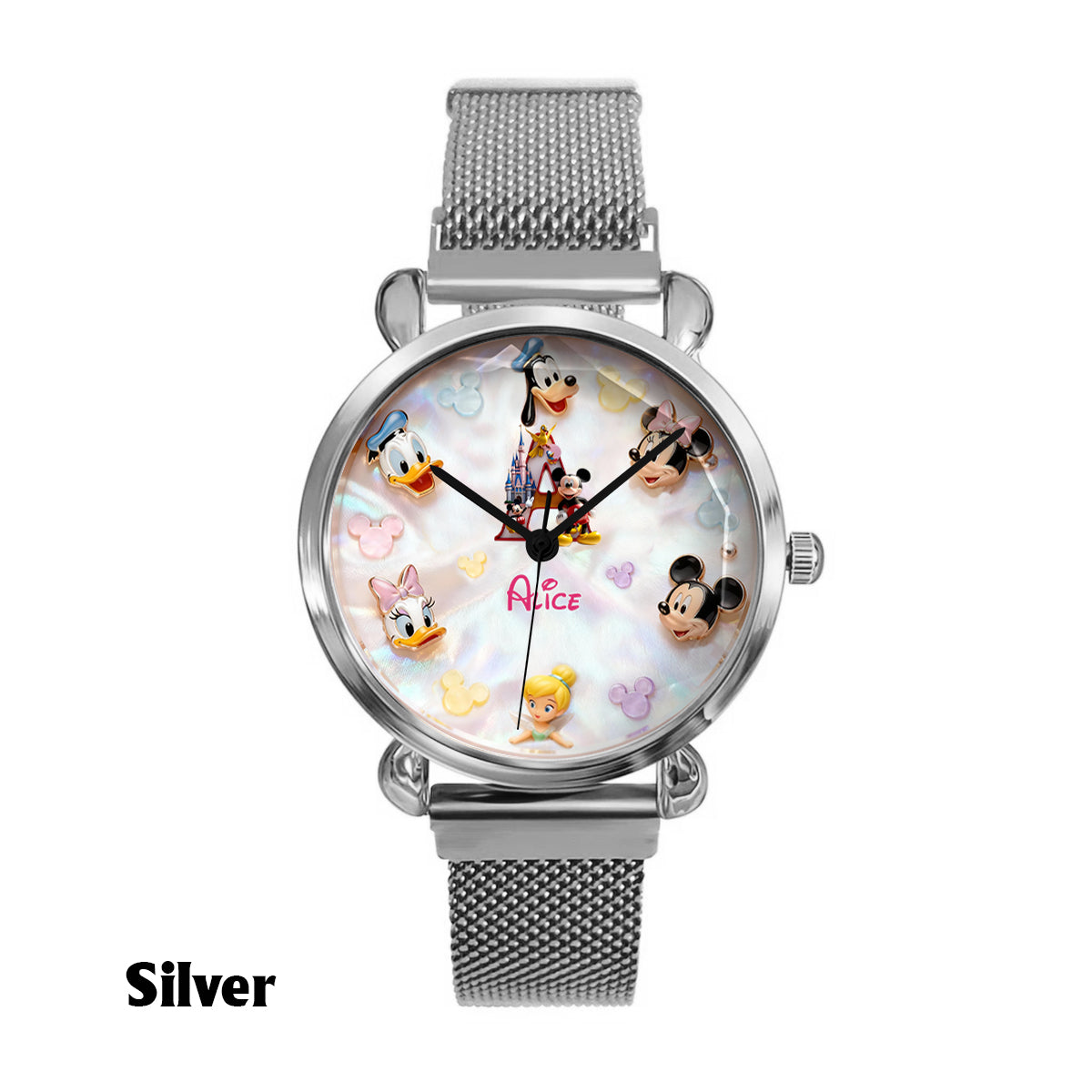 Personalized Disney Character Hand Watch for Women - Custom Name Gift Women Hand Watch GradoCreations