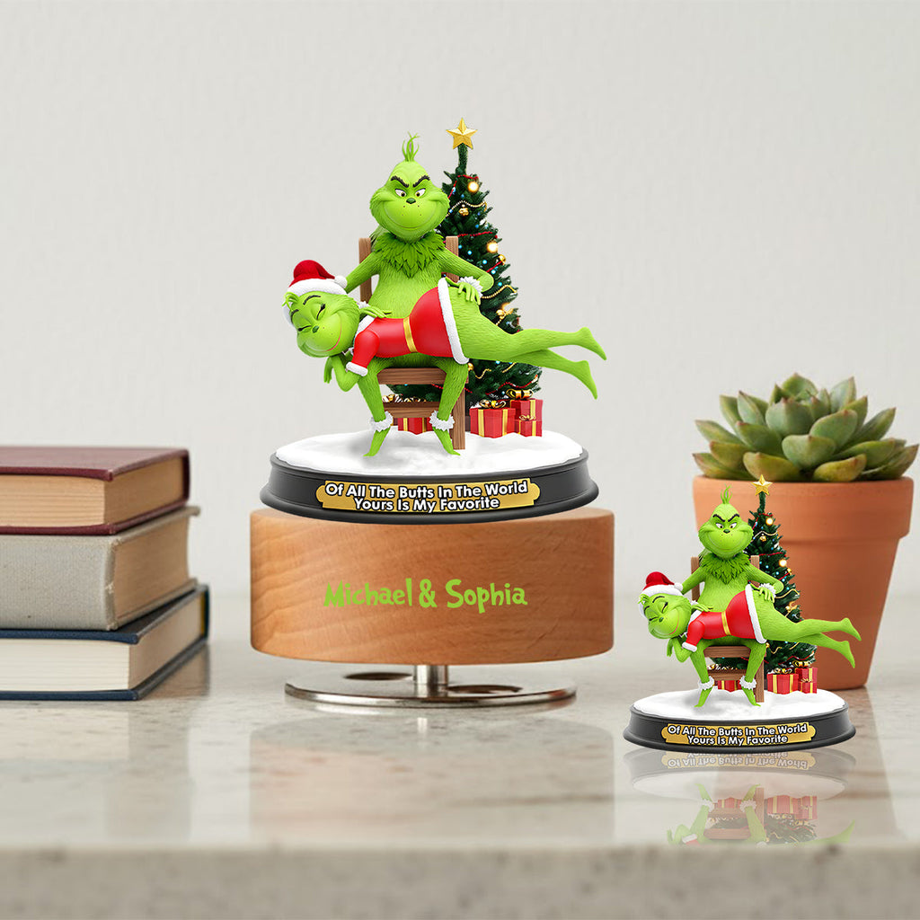 Personalized Grinch Music Plaque Custom Couple Gift for Christmas Rotating Music Plaque GradoCreations
