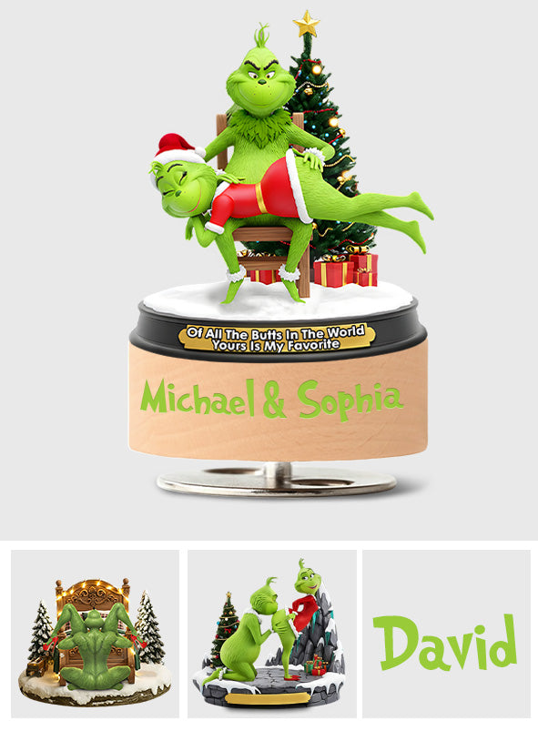 Personalized Grinch Music Plaque Custom Couple Gift for Christmas Rotating Music Plaque GradoCreations