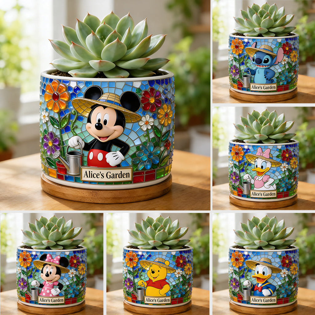 Personalized Ceramic Plant Pot with Cute Mouse Ears for Garden Lovers Ceramic Plant Pot GradoCreations