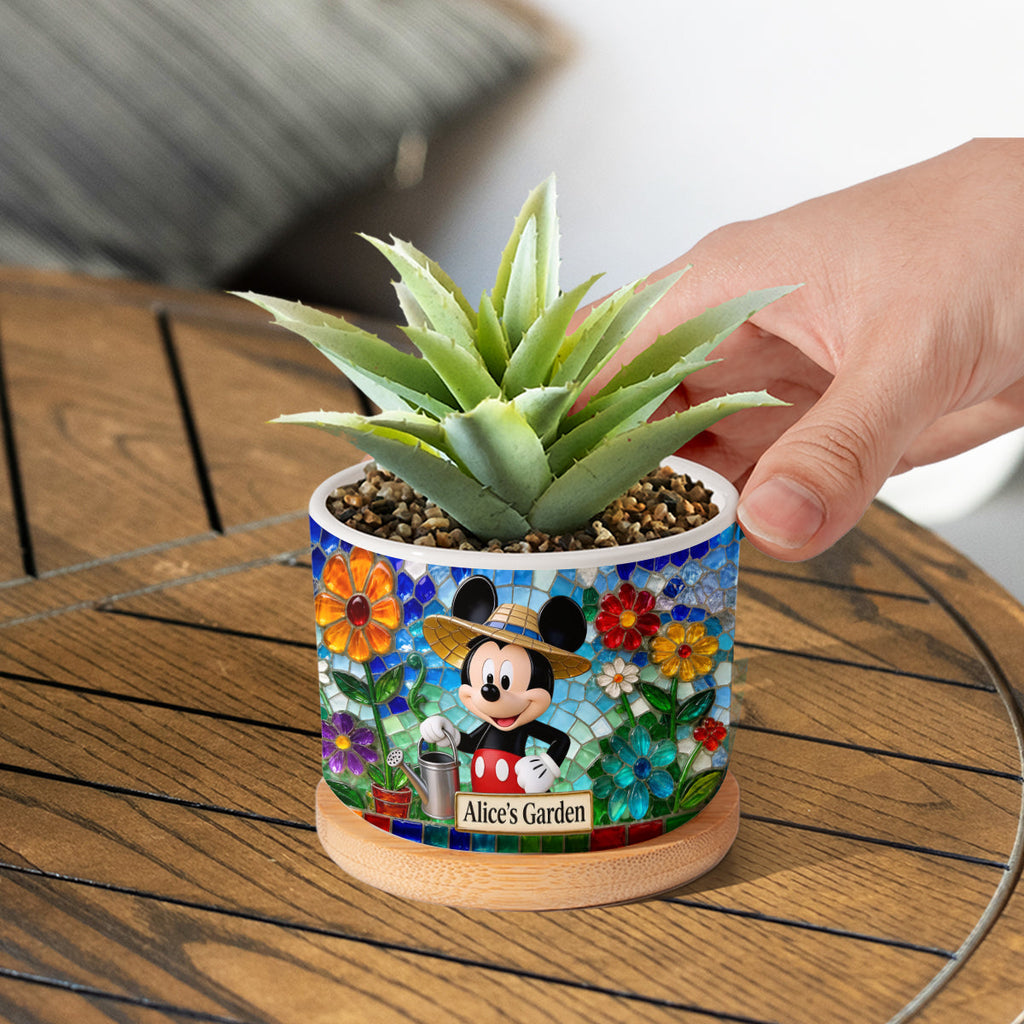 Personalized Ceramic Plant Pot with Cute Mouse Ears for Garden Lovers Ceramic Plant Pot GradoCreations