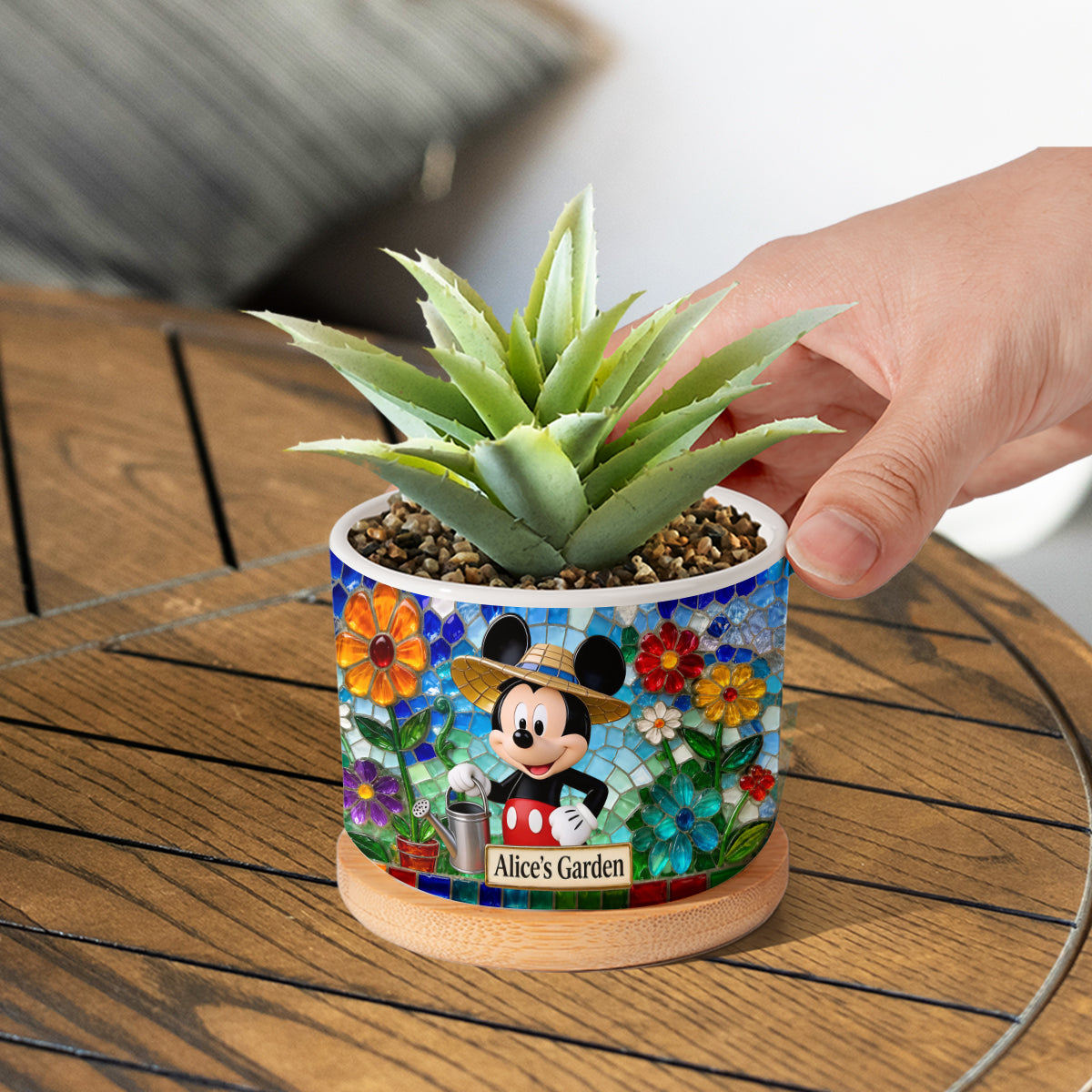 Personalized Ceramic Plant Pot with Cute Mouse Ears for Garden Lovers Ceramic Plant Pot GradoCreations