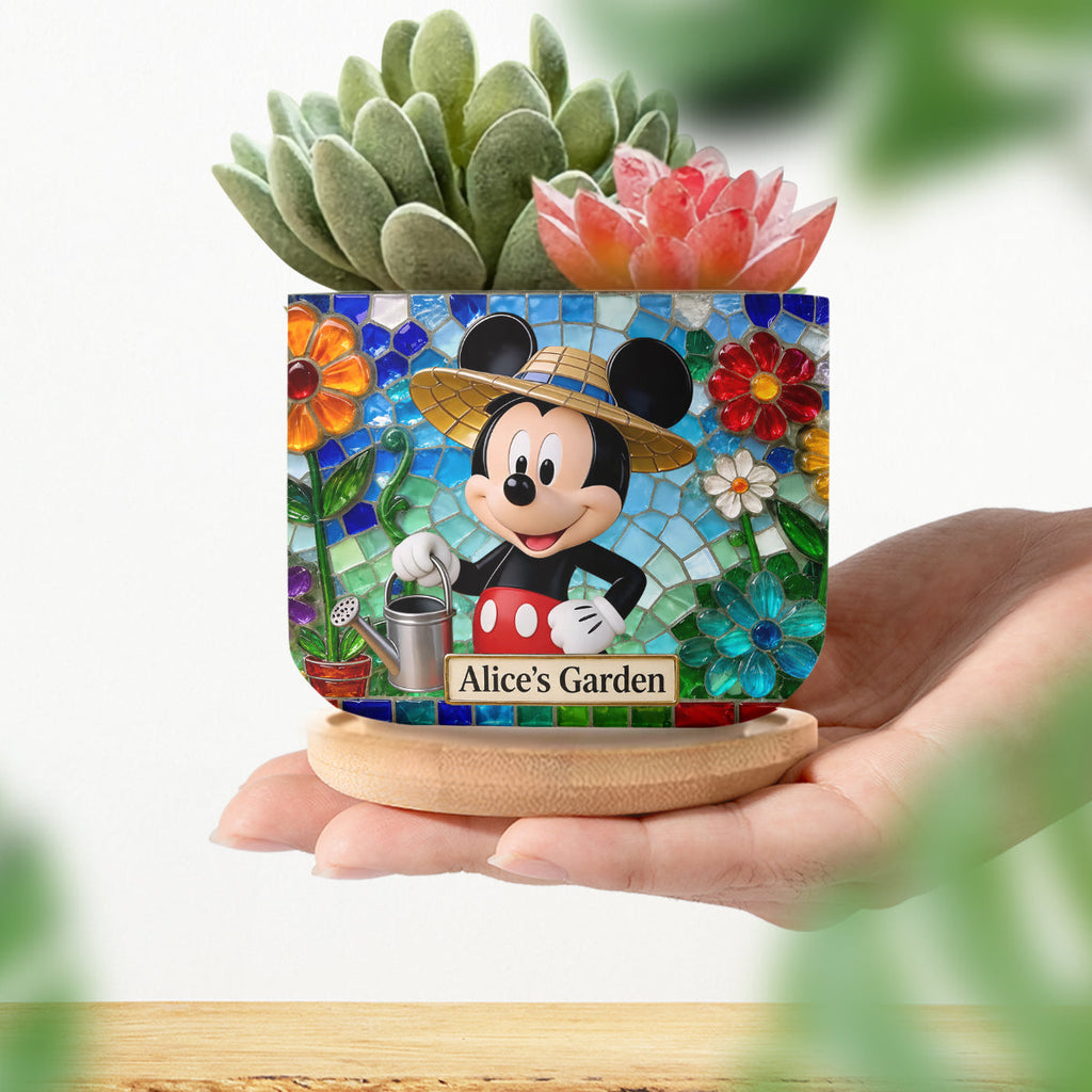 Personalized Ceramic Plant Pot with Cute Mouse Ears for Garden Lovers Ceramic Plant Pot GradoCreations