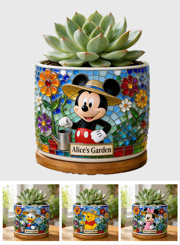 Personalized Ceramic Plant Pot with Cute Mouse Ears for Garden Lovers Ceramic Plant Pot GradoCreations
