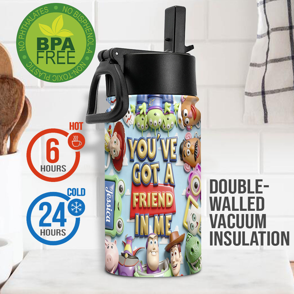 Personalized Toy Story Kid Bottle with Plush Charm Gift Idea Kid Bottle With Plush Charm GradoCreations