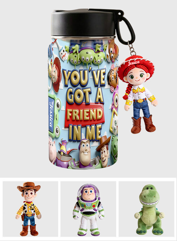 Personalized Toy Story Kid Bottle with Plush Charm Gift Idea Kid Bottle With Plush Charm GradoCreations