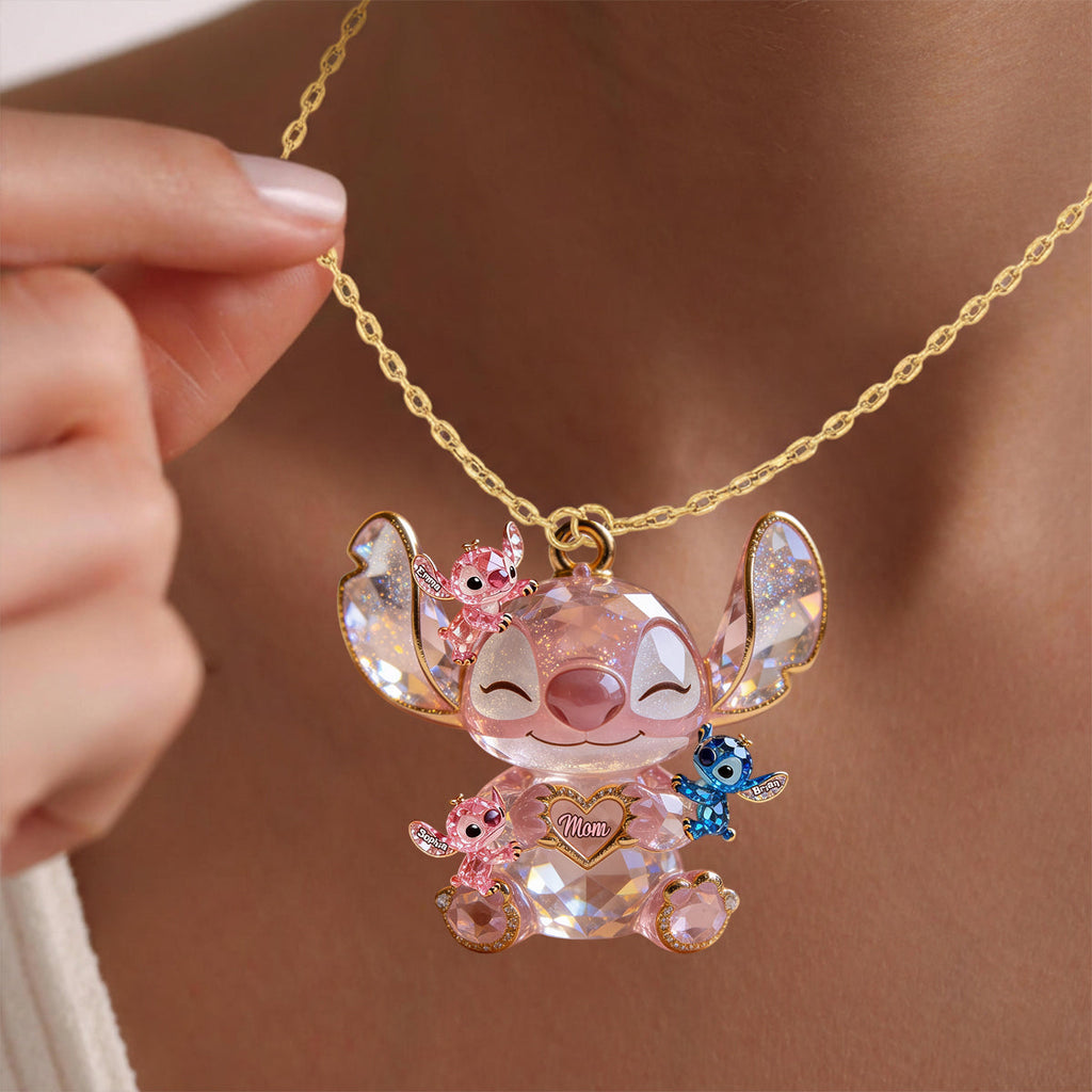 Personalized Ohana Shaped Pendant Necklace for Mom Gift Shaped Metal Pendant Necklace GradoCreations