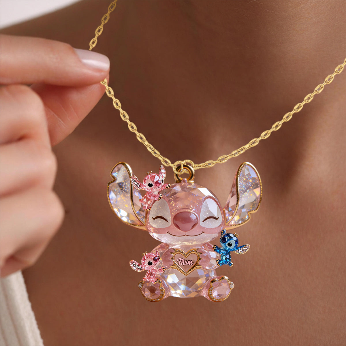 Personalized Ohana Shaped Pendant Necklace for Mom Gift Shaped Metal Pendant Necklace GradoCreations
