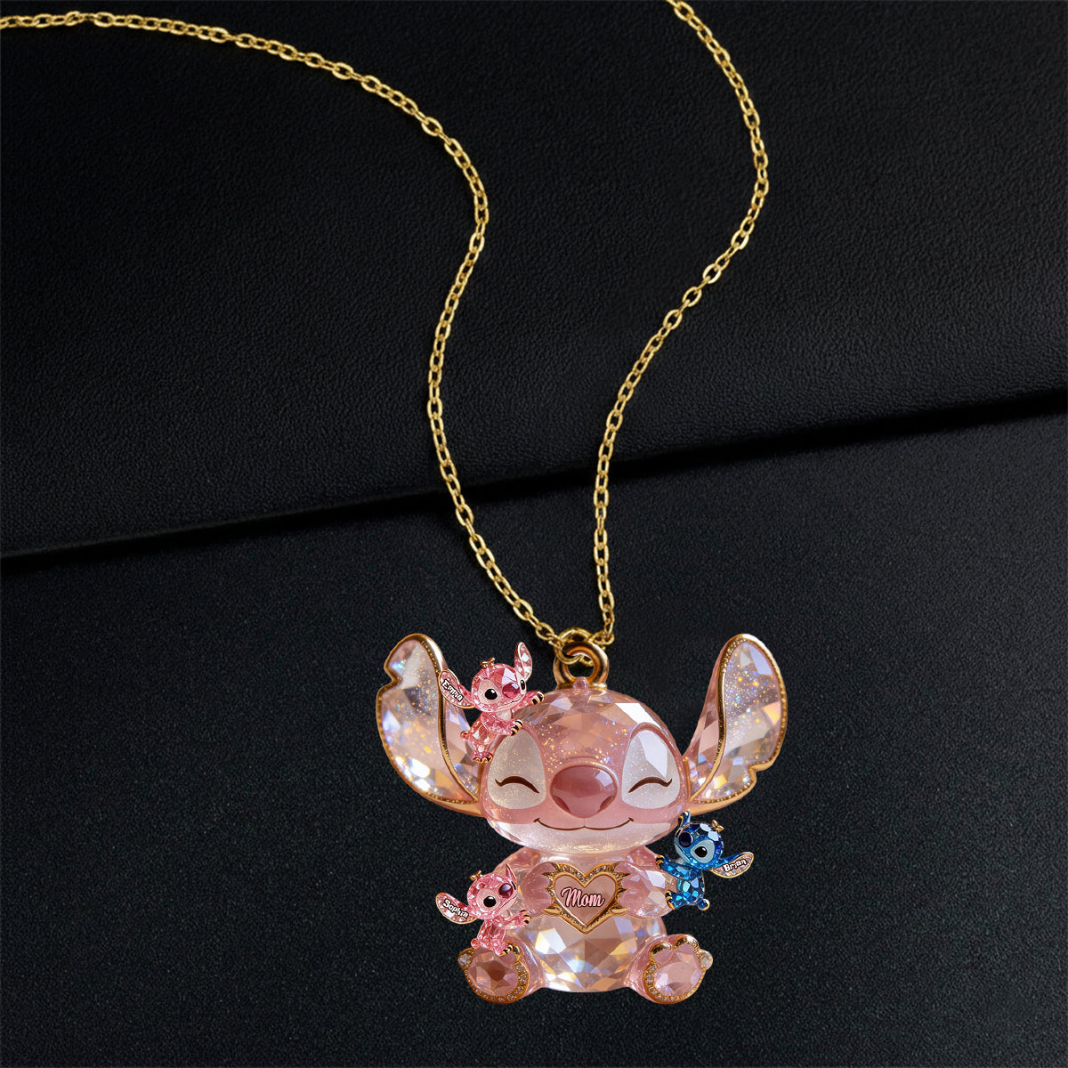 Personalized Ohana Shaped Pendant Necklace for Mom Gift Shaped Metal Pendant Necklace GradoCreations