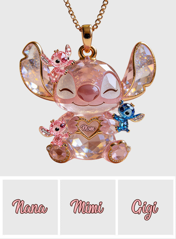 Personalized Ohana Shaped Pendant Necklace for Mom Gift Shaped Metal Pendant Necklace GradoCreations