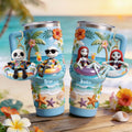 Personalized Summer Vibes Tumbler with Plush Charm Gift Idea Tumbler With Plush Charm GradoCreations