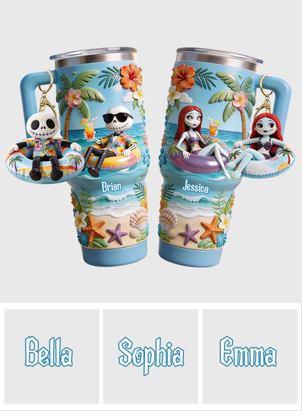 Personalized Summer Vibes Tumbler with Plush Charm Gift Idea Tumbler With Plush Charm GradoCreations