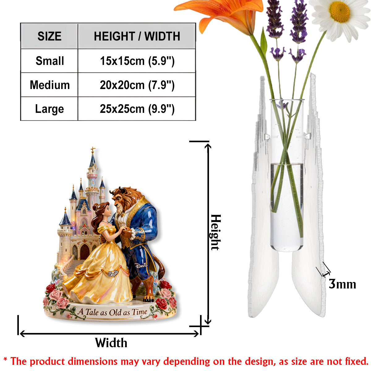 Personalized Acrylic Flower Vase Custom Shape for Home Decor Custom Shape Acrylic Flower Vase GradoCreations