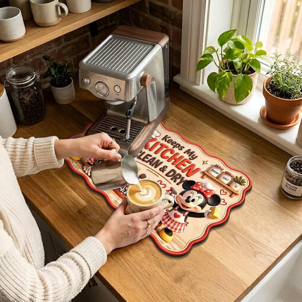 Personalized Cartoon Mouse Drying Mat for Kitchen Gifts Drying Mat GradoCreations