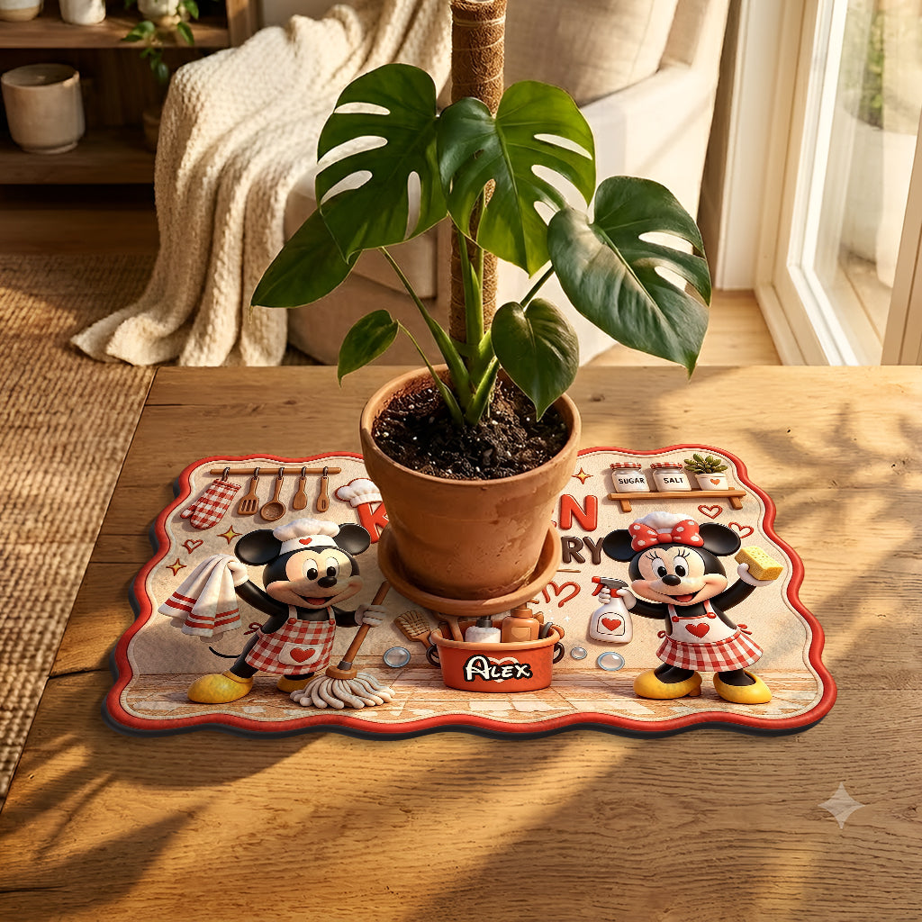 Personalized Cartoon Mouse Drying Mat for Kitchen Gifts Drying Mat GradoCreations