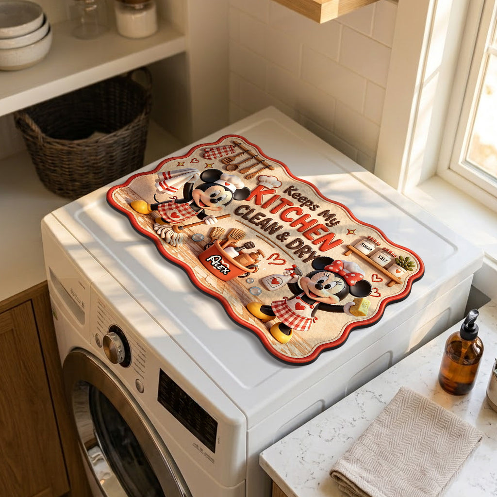Personalized Cartoon Mouse Drying Mat for Kitchen Gifts Drying Mat GradoCreations