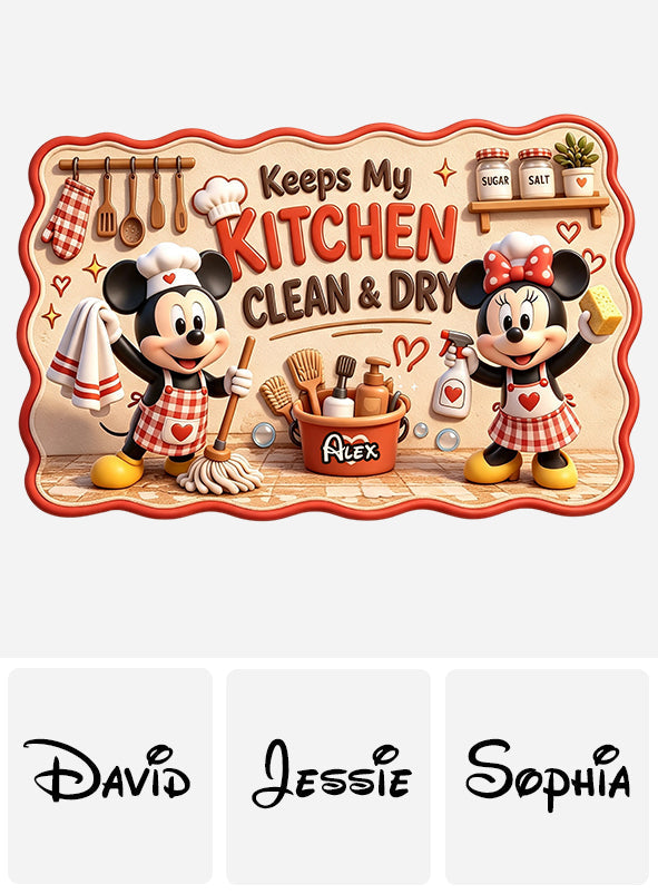 Personalized Cartoon Mouse Drying Mat for Kitchen Gifts Drying Mat GradoCreations