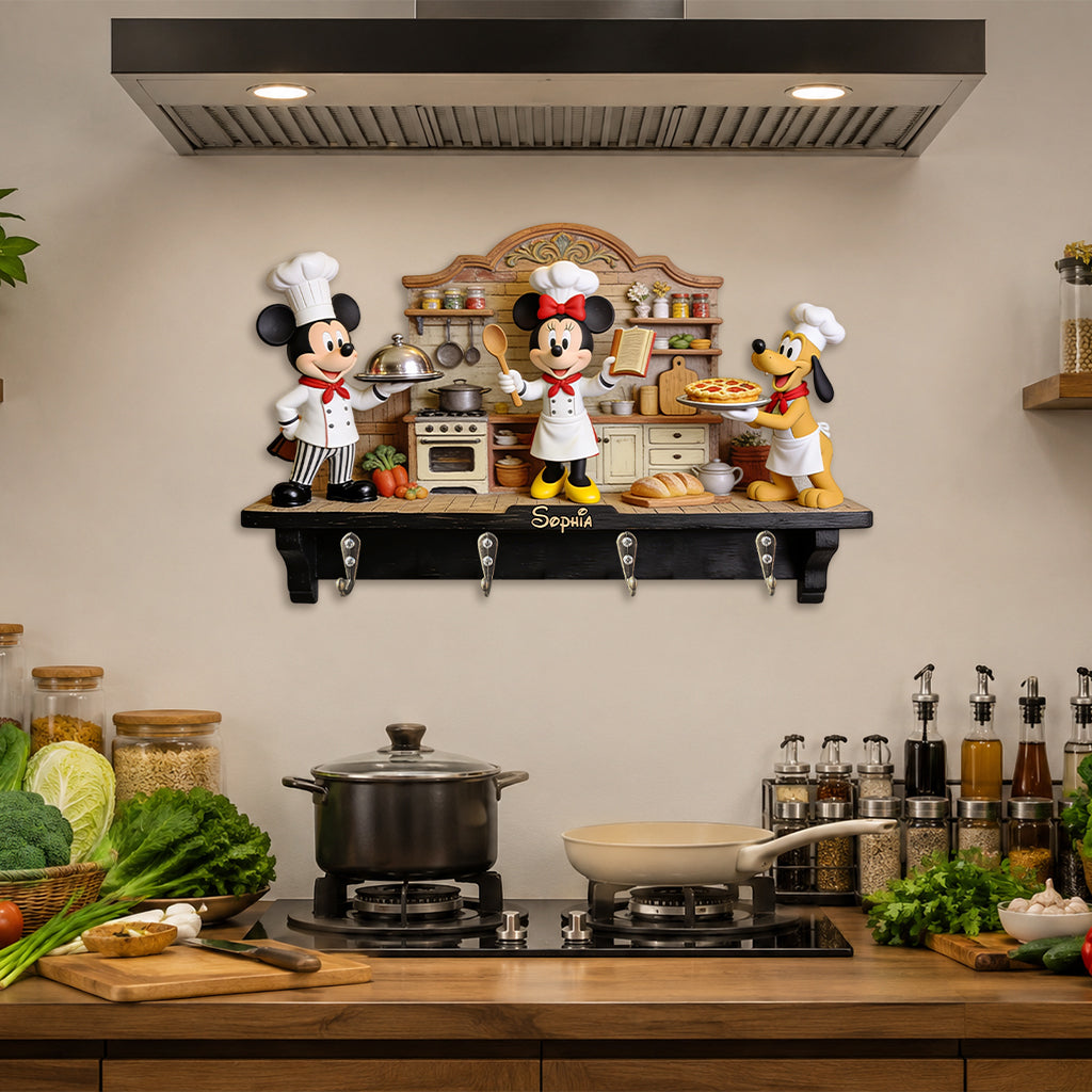 Personalized Chef Kitchen Hanging Rack Custom Gift for Cooks Hanging Rack GradoCreations