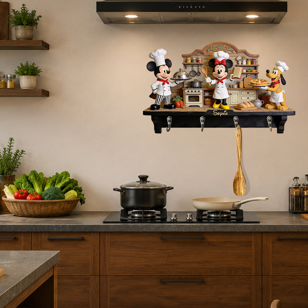 Personalized Chef Kitchen Hanging Rack Custom Gift for Cooks Hanging Rack GradoCreations