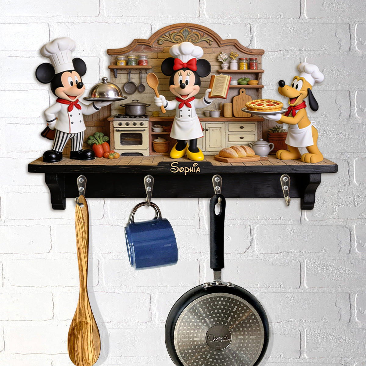Personalized Chef Kitchen Hanging Rack Custom Gift for Cooks Hanging Rack GradoCreations