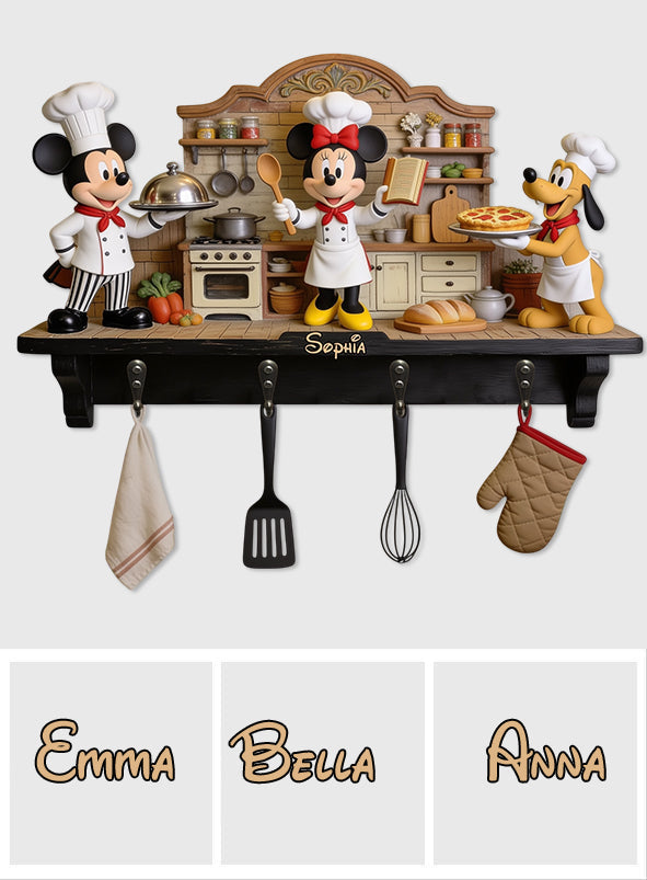 Personalized Chef Kitchen Hanging Rack Custom Gift for Cooks Hanging Rack GradoCreations