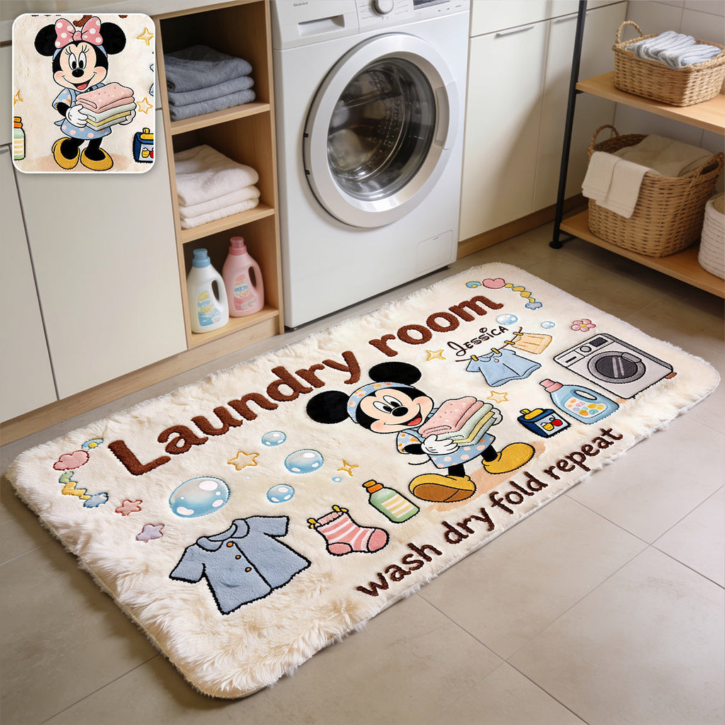 Personalized Mickey Mouse Non-Slip Tufted Rug for Laundry Room Decor Non-Slip Tufted Rug GradoCreations