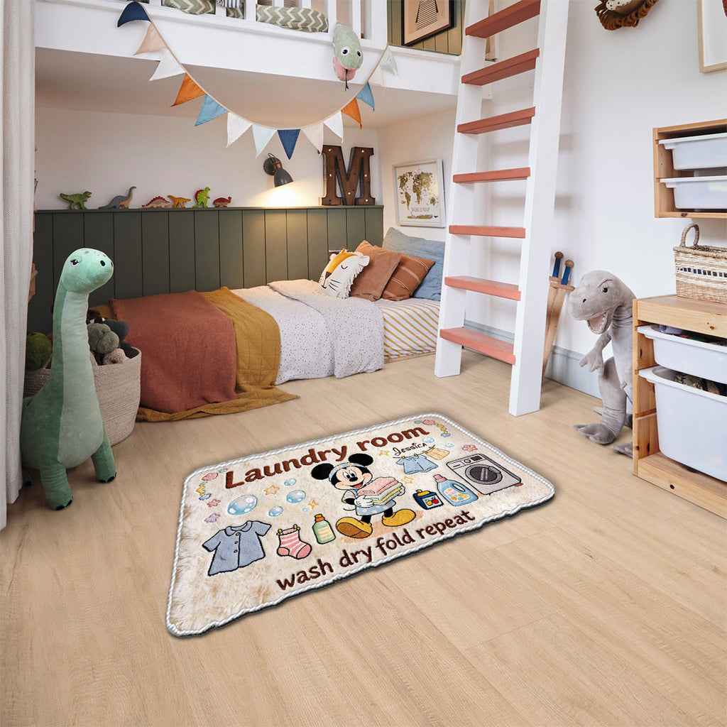 Personalized Mickey Mouse Non-Slip Tufted Rug for Laundry Room Decor Non-Slip Tufted Rug GradoCreations
