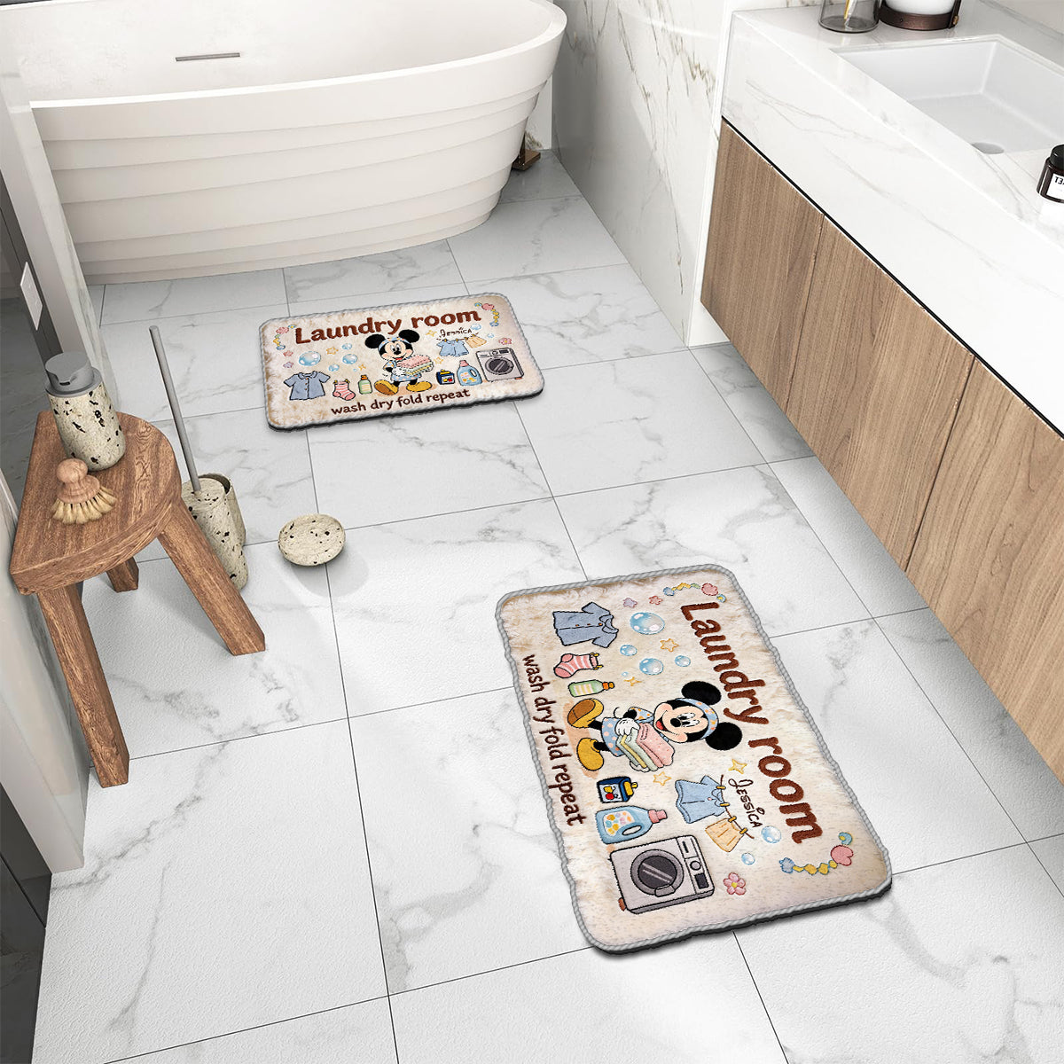 Personalized Mickey Mouse Non-Slip Tufted Rug for Laundry Room Decor Non-Slip Tufted Rug GradoCreations