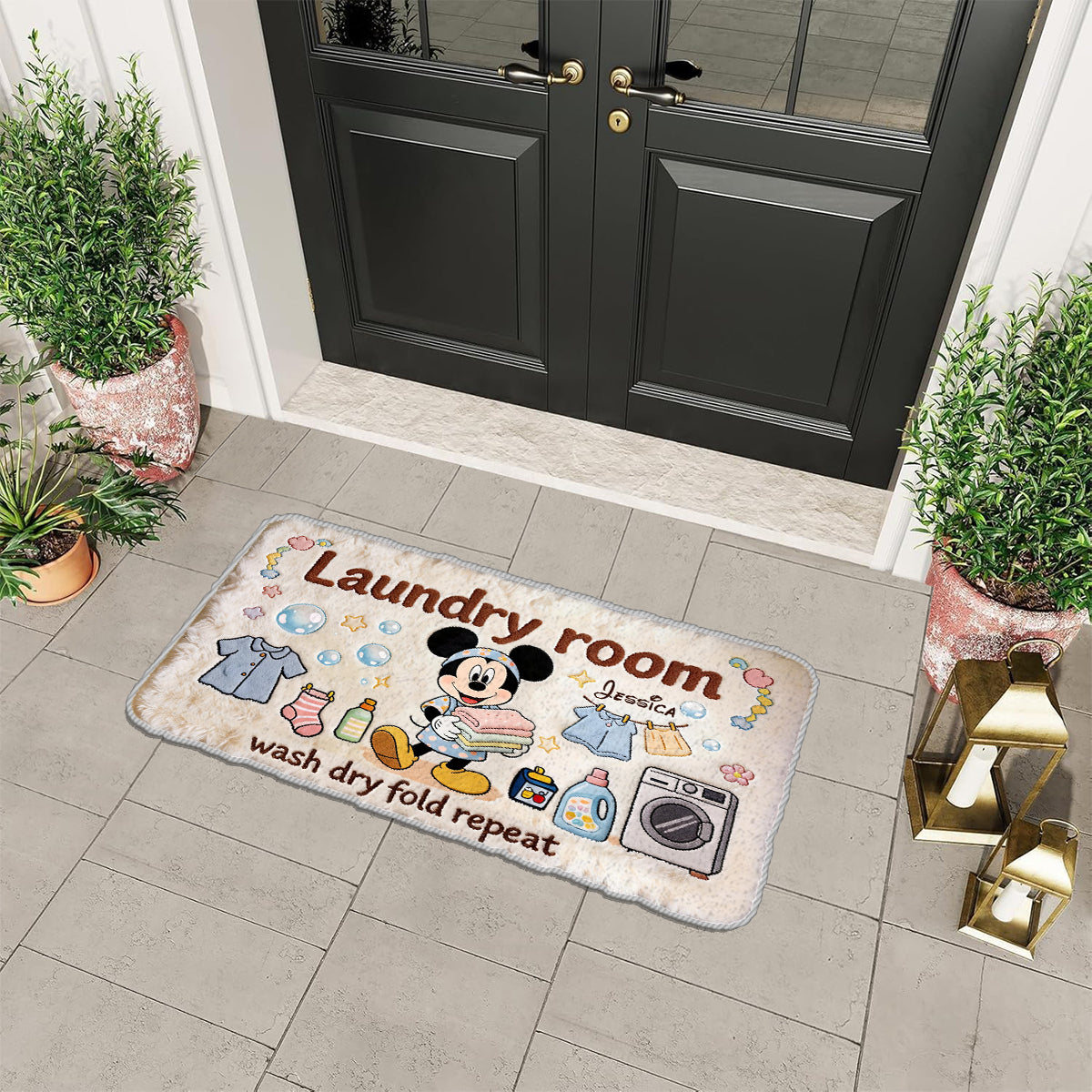 Personalized Tufted Rug with Laundry Room Design Gift for Family Tufted Rug GradoCreations