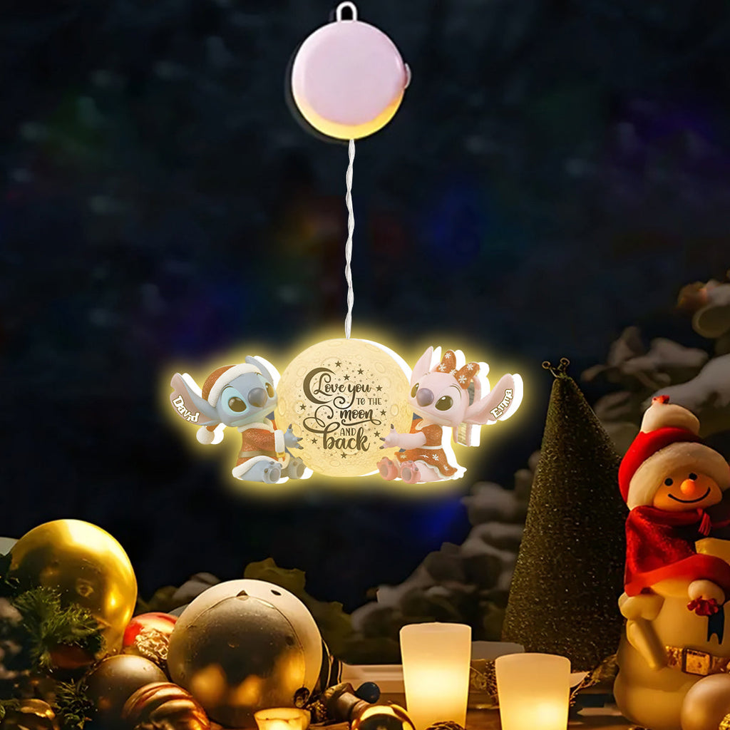 Personalized LED Light Ornament Love You to the Moon Gift for Family LED Light Ornament GradoCreations