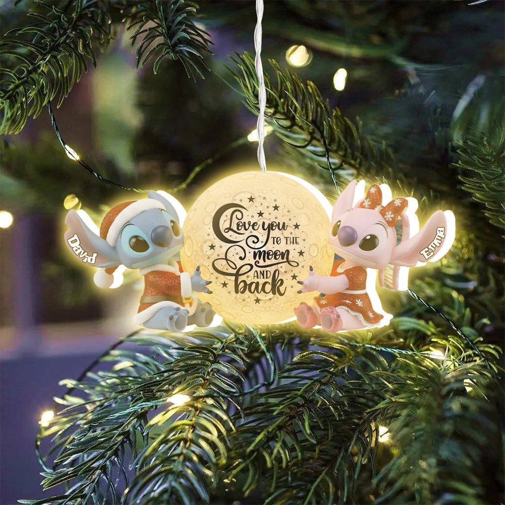 Personalized LED Light Ornament Love You to the Moon Gift for Family LED Light Ornament GradoCreations