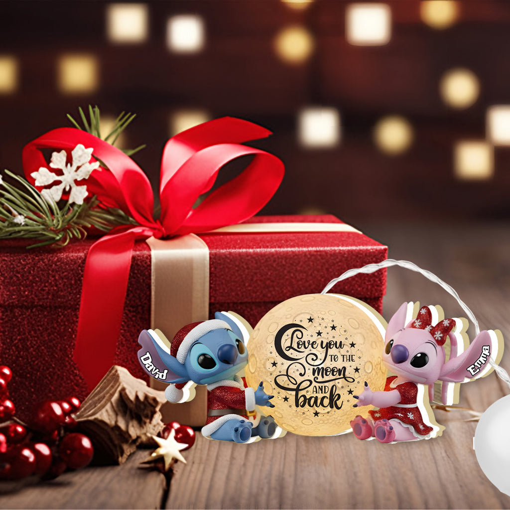 Personalized LED Light Ornament Love You to the Moon Gift for Family LED Light Ornament GradoCreations