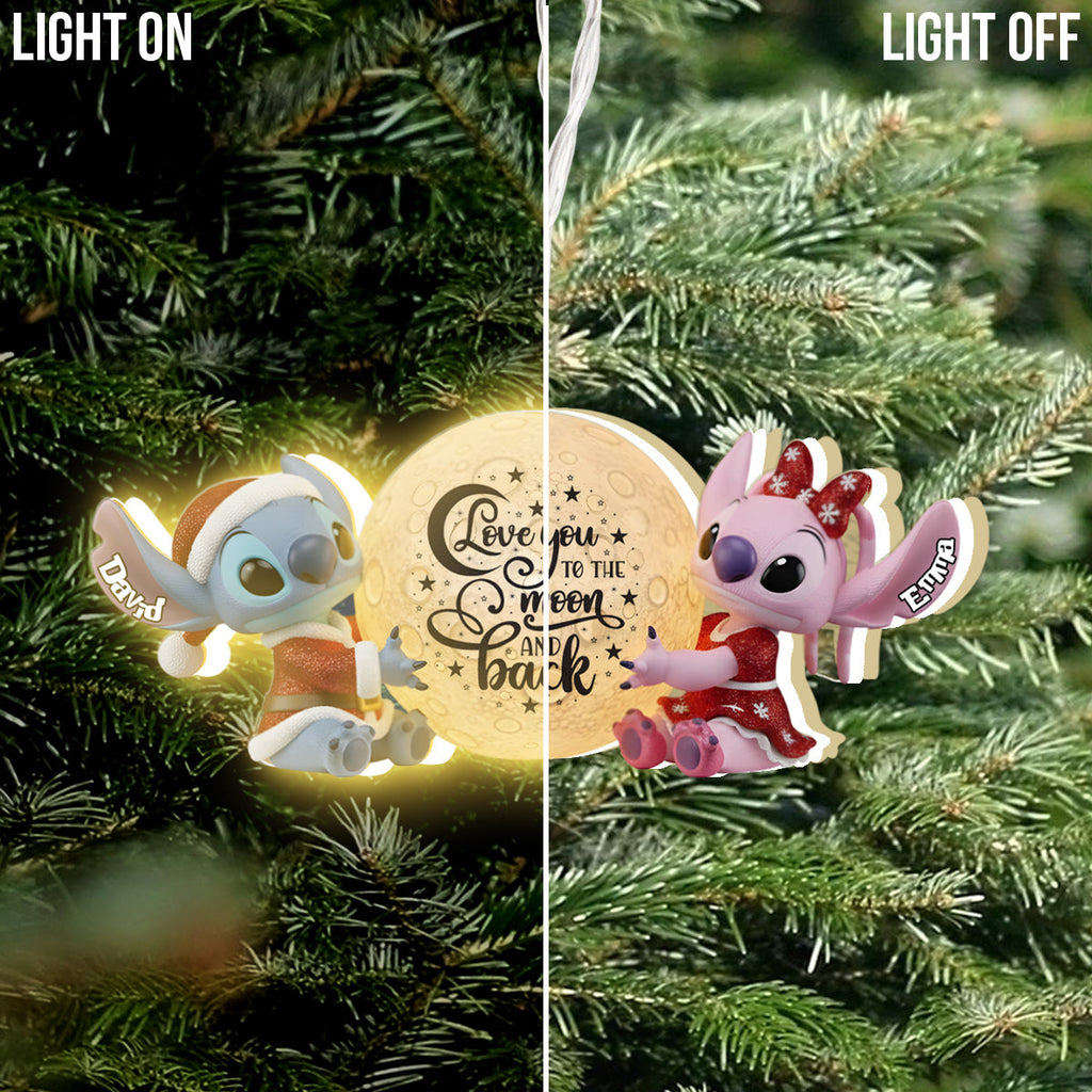 Personalized LED Light Ornament Love You to the Moon Gift for Family LED Light Ornament GradoCreations