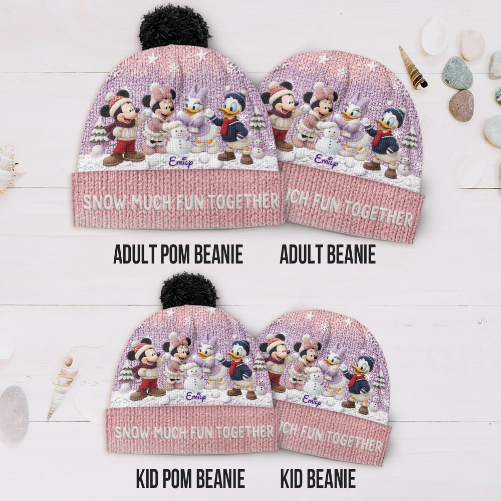 Personalized Snow Much Fun Together Beanie Hat for Kids Beanie Hat GradoCreations