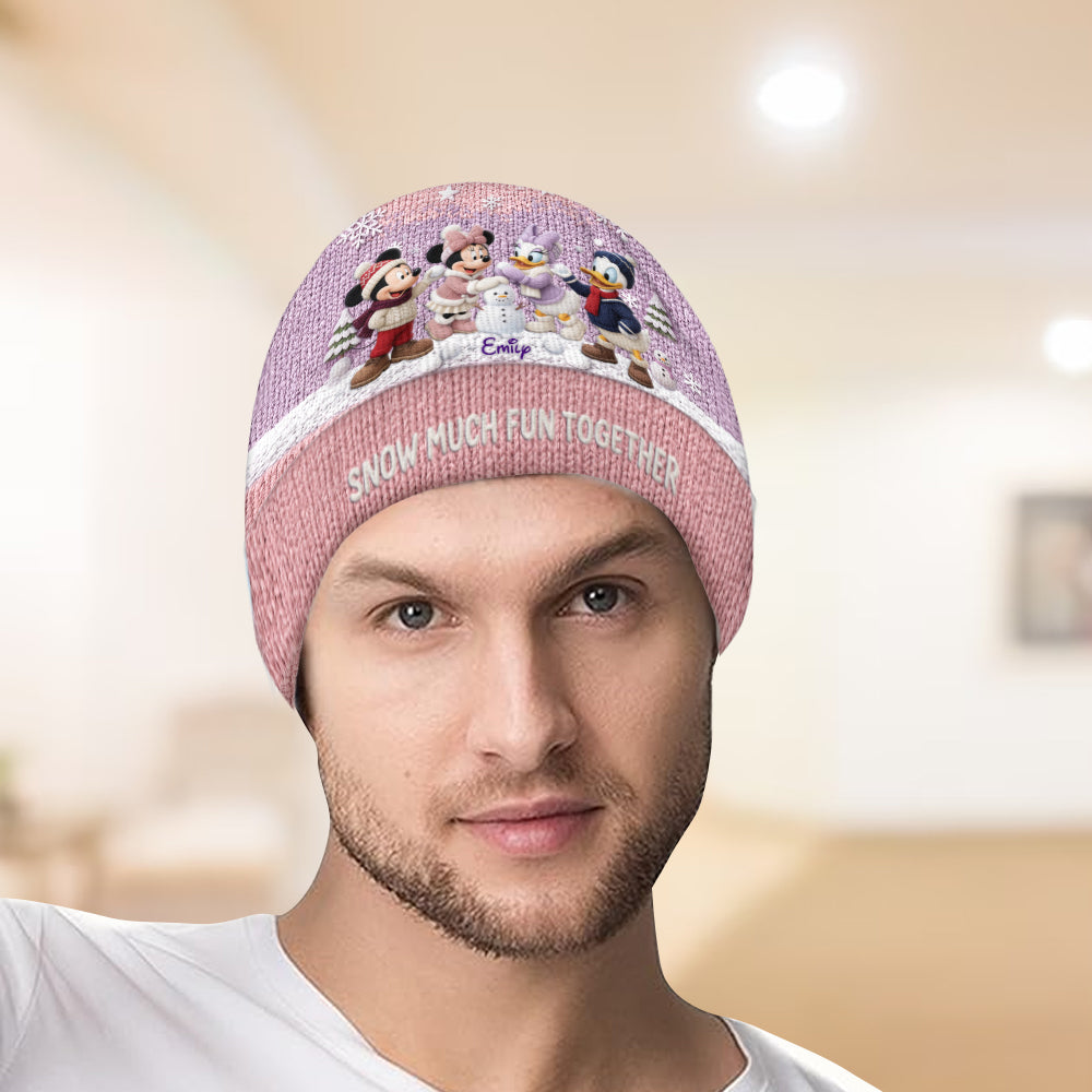 Personalized Snow Much Fun Together Beanie Hat for Kids Beanie Hat GradoCreations