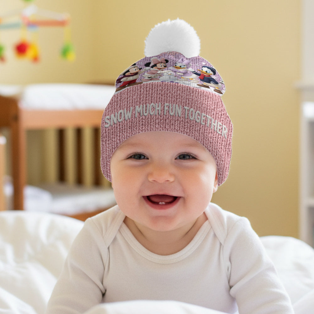 Personalized Snow Much Fun Together Beanie Hat for Kids Beanie Hat GradoCreations