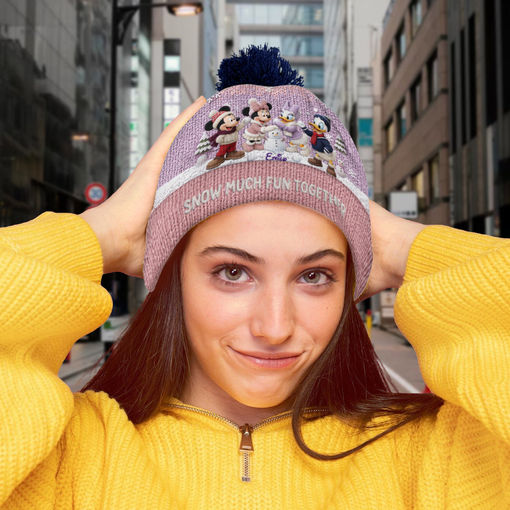 Personalized Snow Much Fun Together Beanie Hat for Kids Beanie Hat GradoCreations