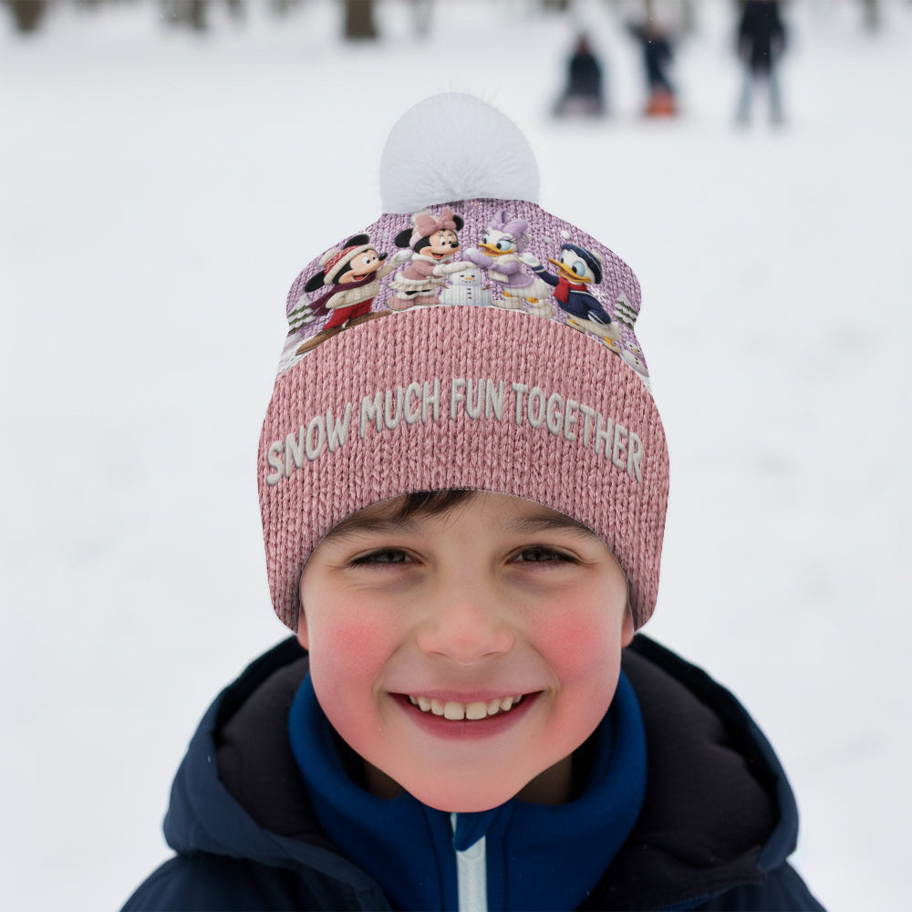 Personalized Snow Much Fun Together Beanie Hat for Kids Beanie Hat GradoCreations