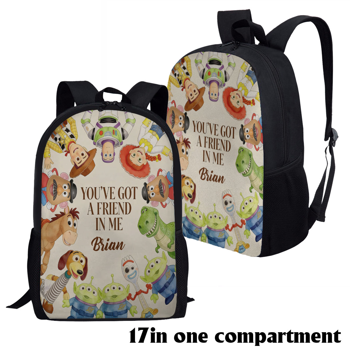 Personalized Toy Story Backpack with Acrylic Charm for Kids Backpack With Acrylic Charm GradoCreations
