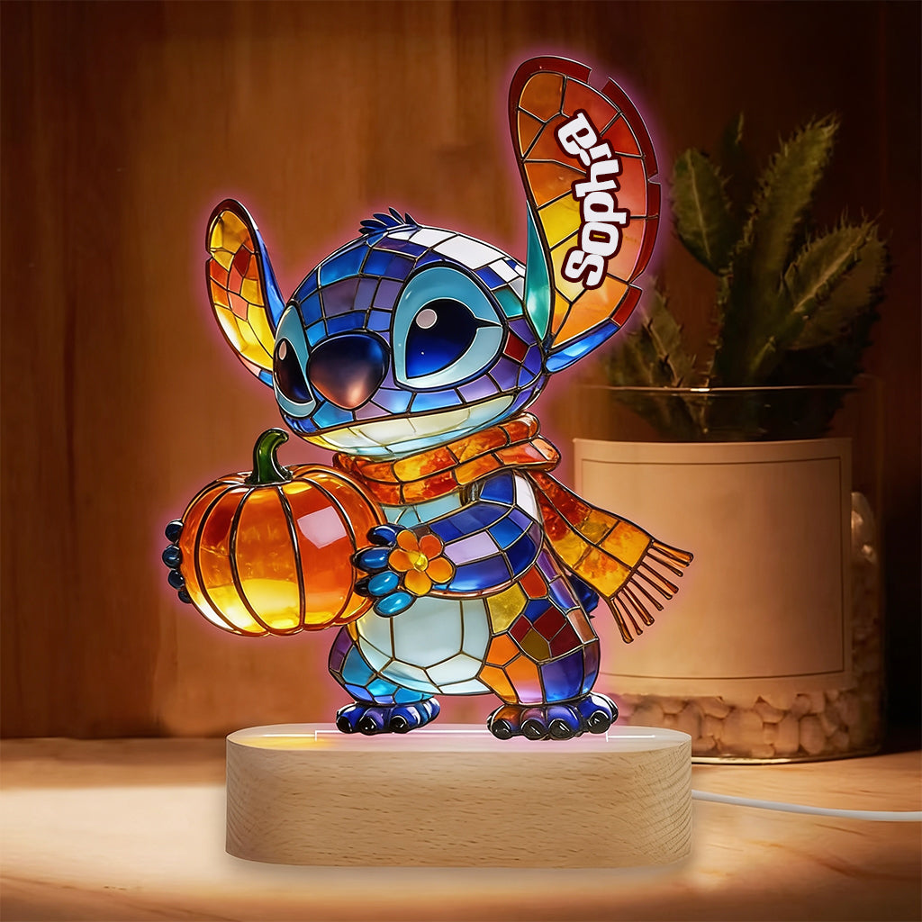 Personalized Ohana Shaped Acrylic Light Base with Custom Name Shaped Plaque Light Base GradoCreations
