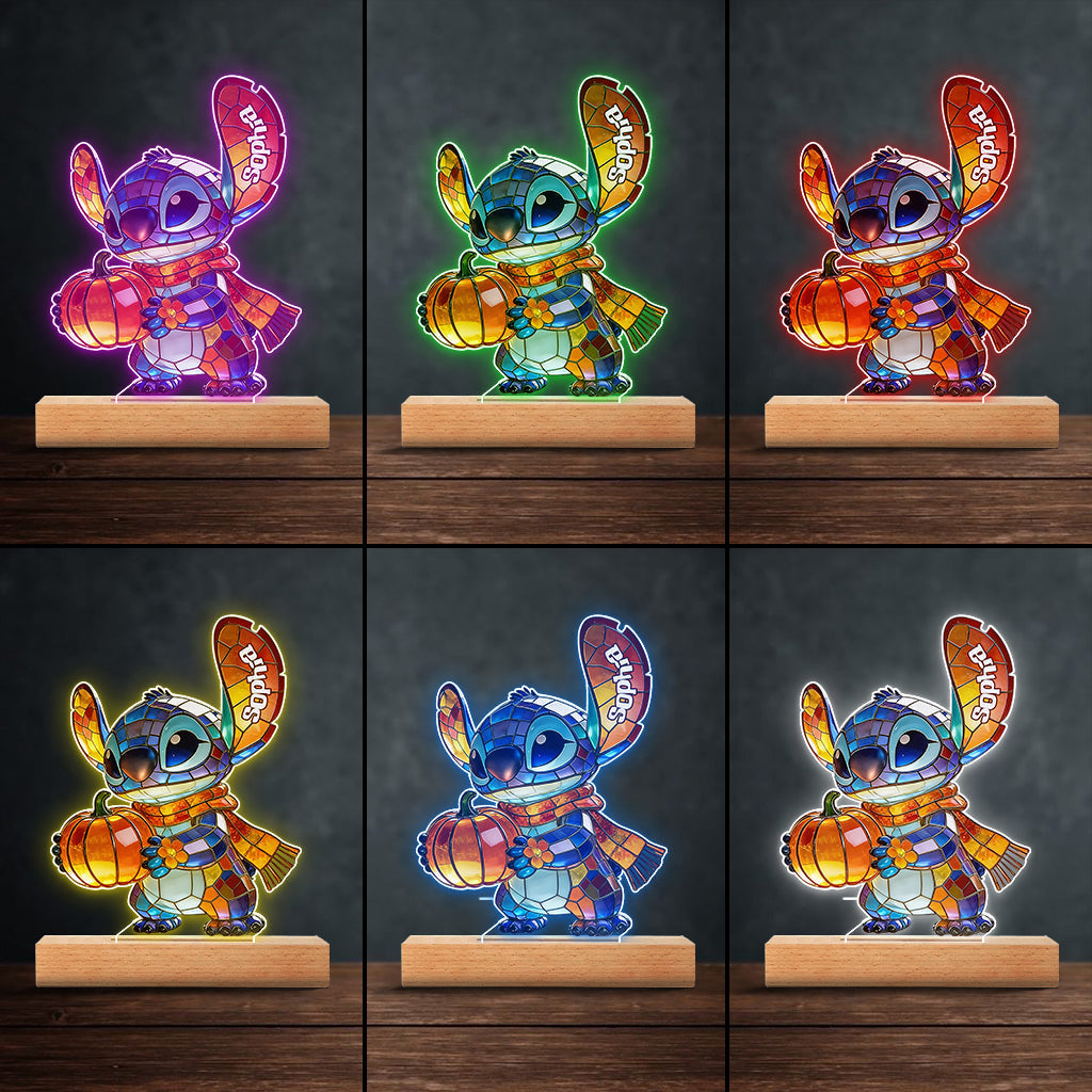 Personalized Ohana Shaped Acrylic Light Base with Custom Name Shaped Plaque Light Base GradoCreations