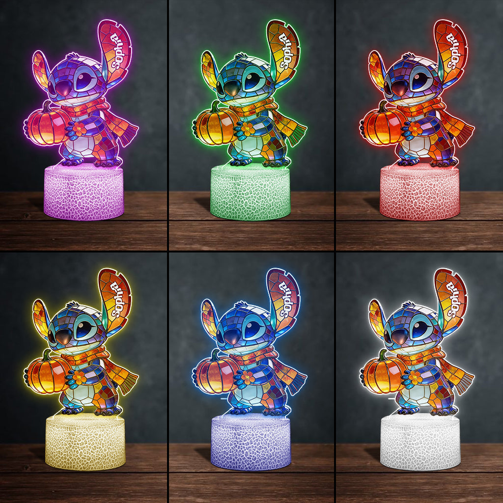 Personalized Ohana Shaped Acrylic Light Base with Custom Name Shaped Plaque Light Base GradoCreations