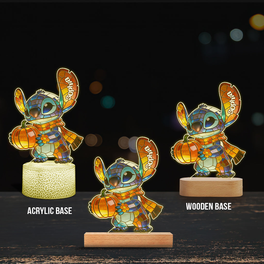 Personalized Ohana Shaped Acrylic Light Base with Custom Name Shaped Plaque Light Base GradoCreations