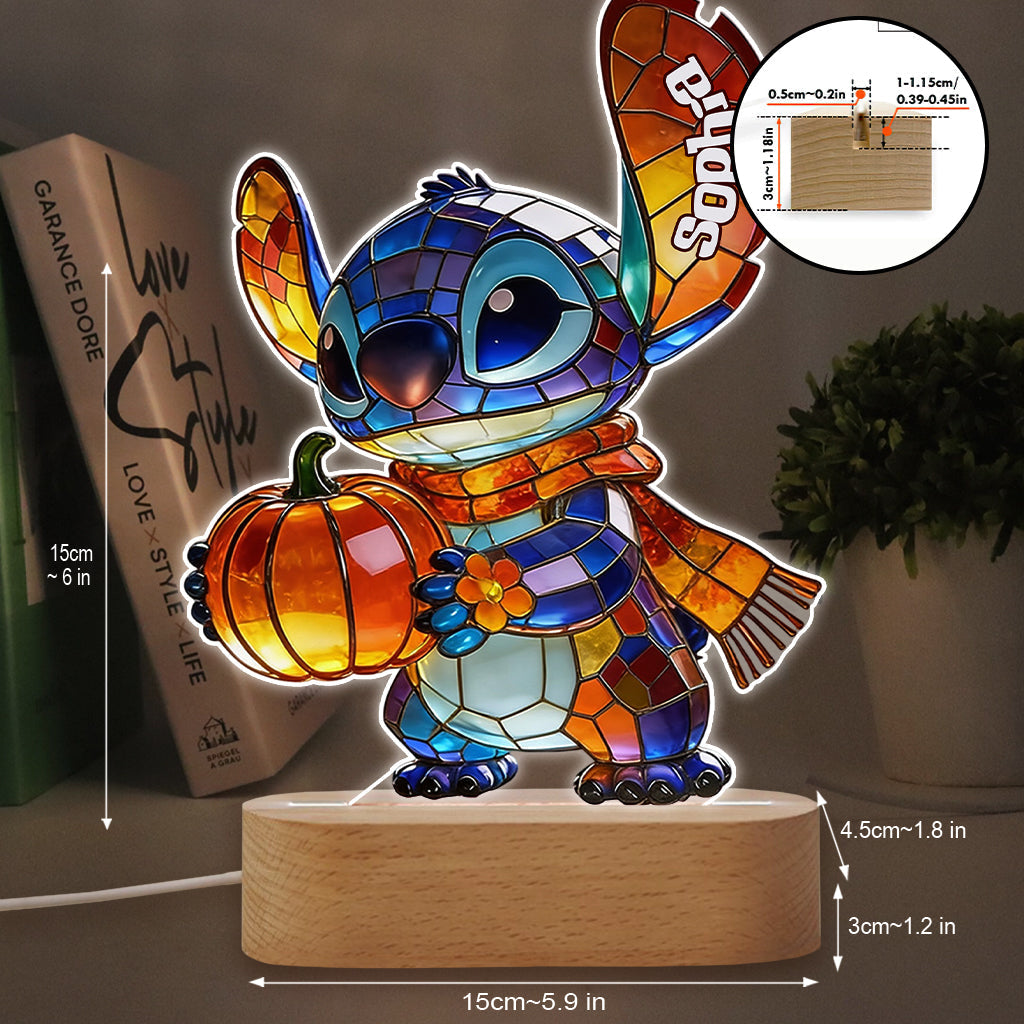 Personalized Ohana Shaped Acrylic Light Base with Custom Name Shaped Plaque Light Base GradoCreations