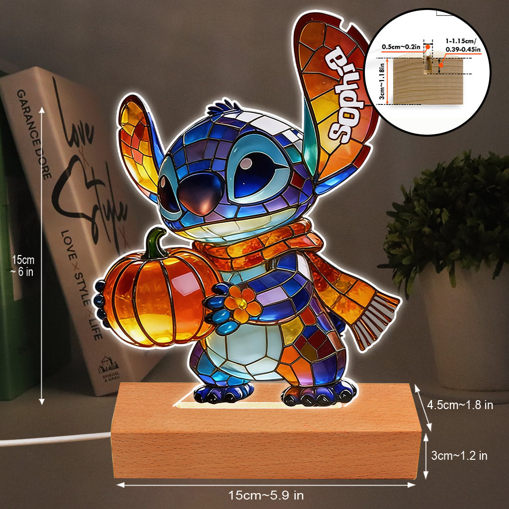 Personalized Ohana Shaped Acrylic Light Base with Custom Name Shaped Plaque Light Base GradoCreations