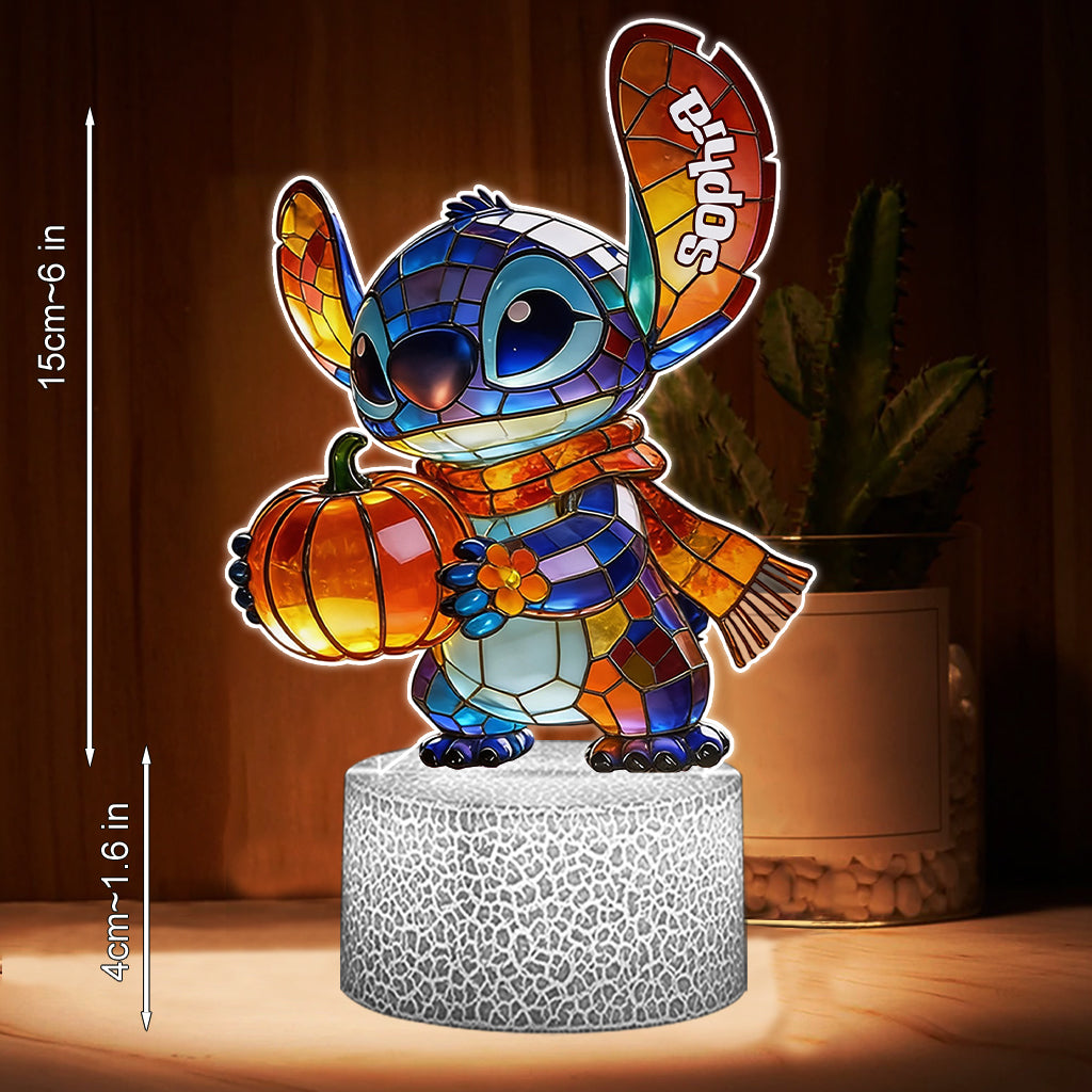 Personalized Ohana Shaped Acrylic Light Base with Custom Name Shaped Plaque Light Base GradoCreations