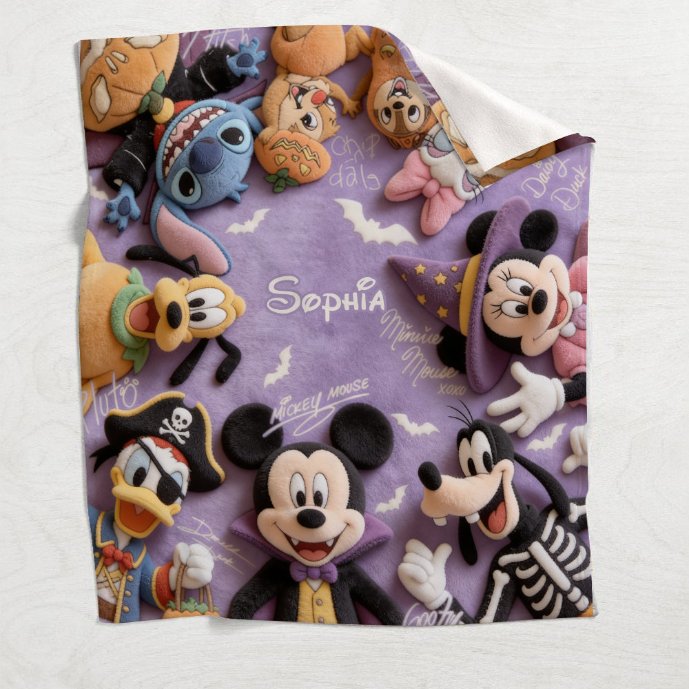 Personalized Flannel Mouse Blanket Custom Name Gift for Kids Blanket GradoCreations