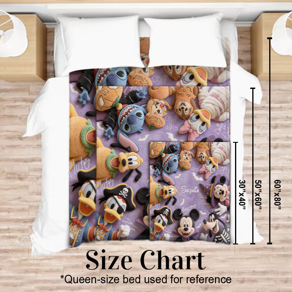 Personalized Flannel Mouse Blanket Custom Name Gift for Kids Blanket GradoCreations