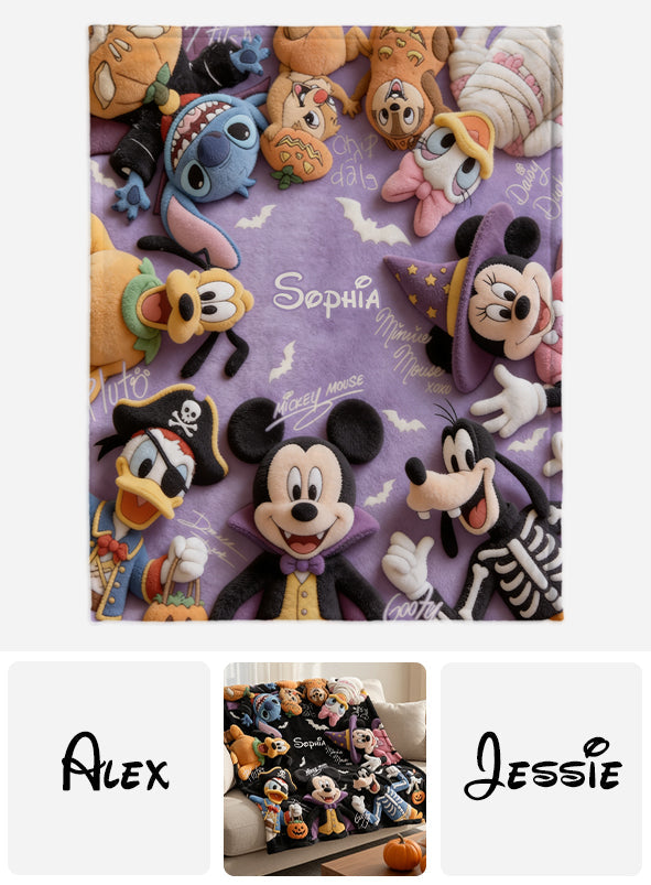 Personalized Flannel Mouse Blanket Custom Name Gift for Kids Blanket GradoCreations